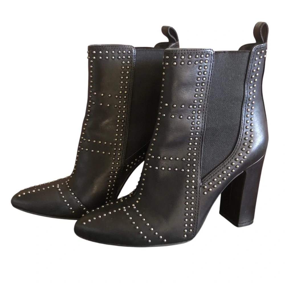 Vince Camuto Basila Black Soft Leather Heel Women Boots Size 5.5 - Picture 3 of 10